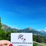 Great view of Claremont mountains and biz card from Magnolia Bistro and Wine Bar